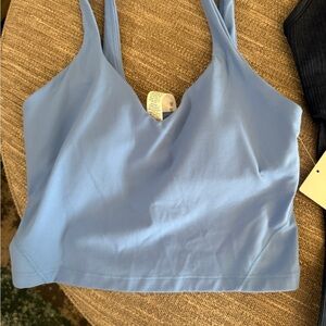 lululemon athletica Sky-Blue V-Neck Cropped Camisole